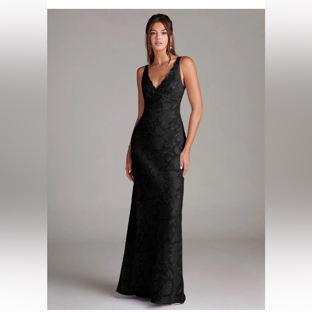 Azazie Black Floral Maxi Dress